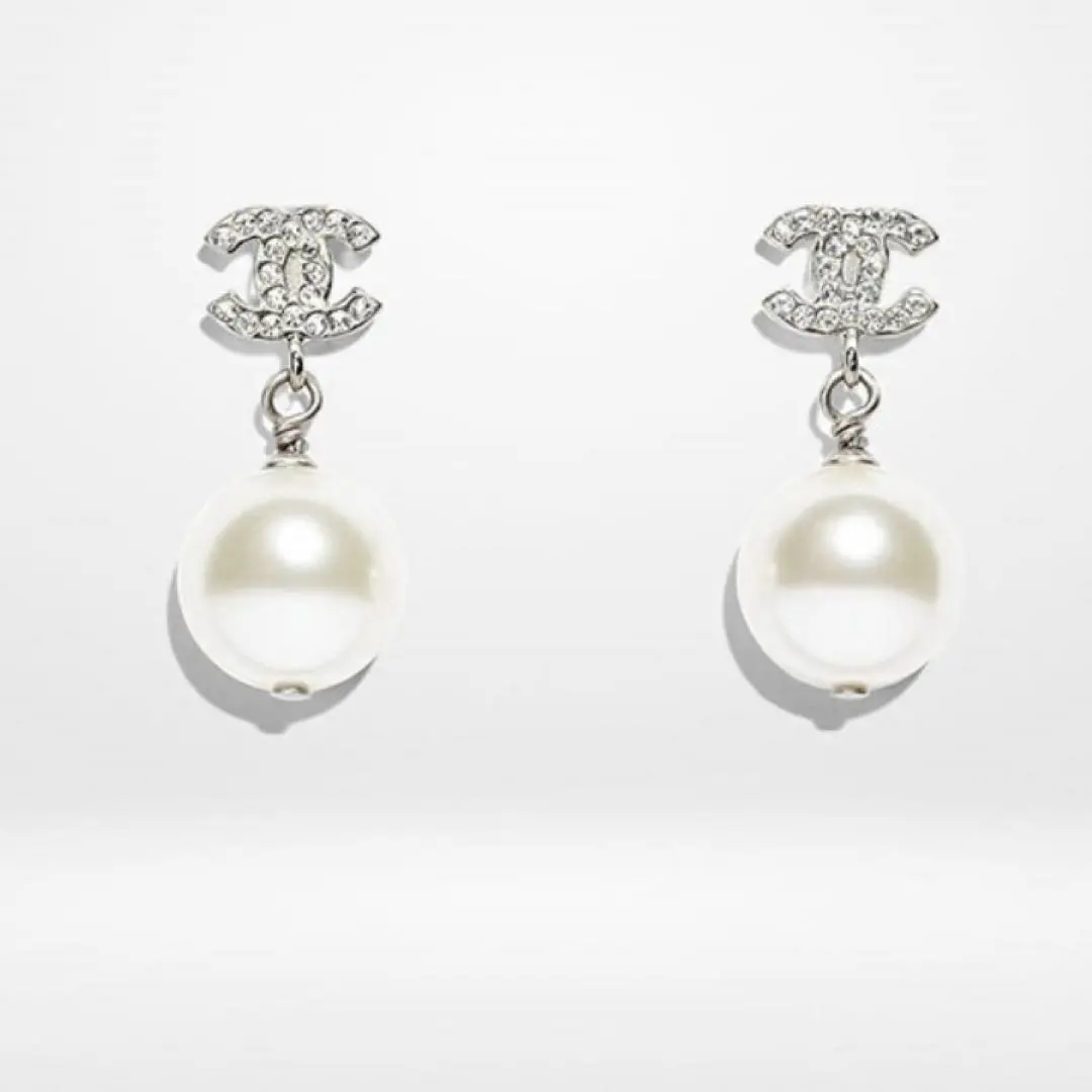 CHANEL パール付きピアス A36138 ココマーク CCマーク パール