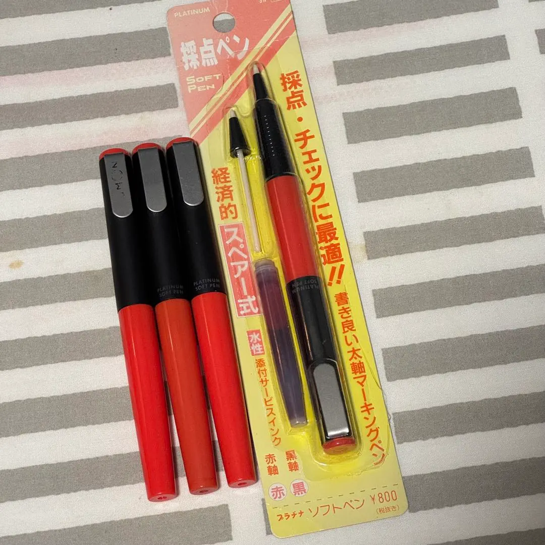 プラチナ ソフトペン 採点ペン 新品1本 中古3本 計4本セット 旧型