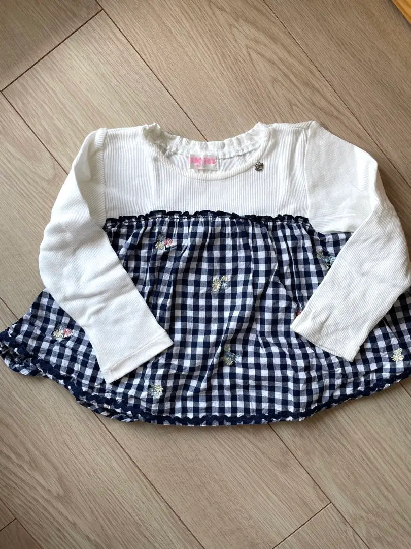 メゾピアノ 100cm 長袖シャツ ギンガムチェック