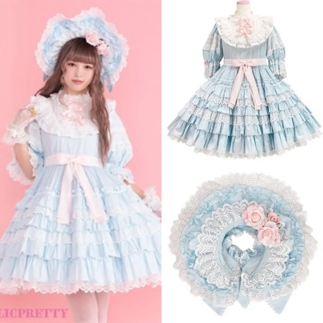 Antique Frill Dollワンピース ボンネット　セット