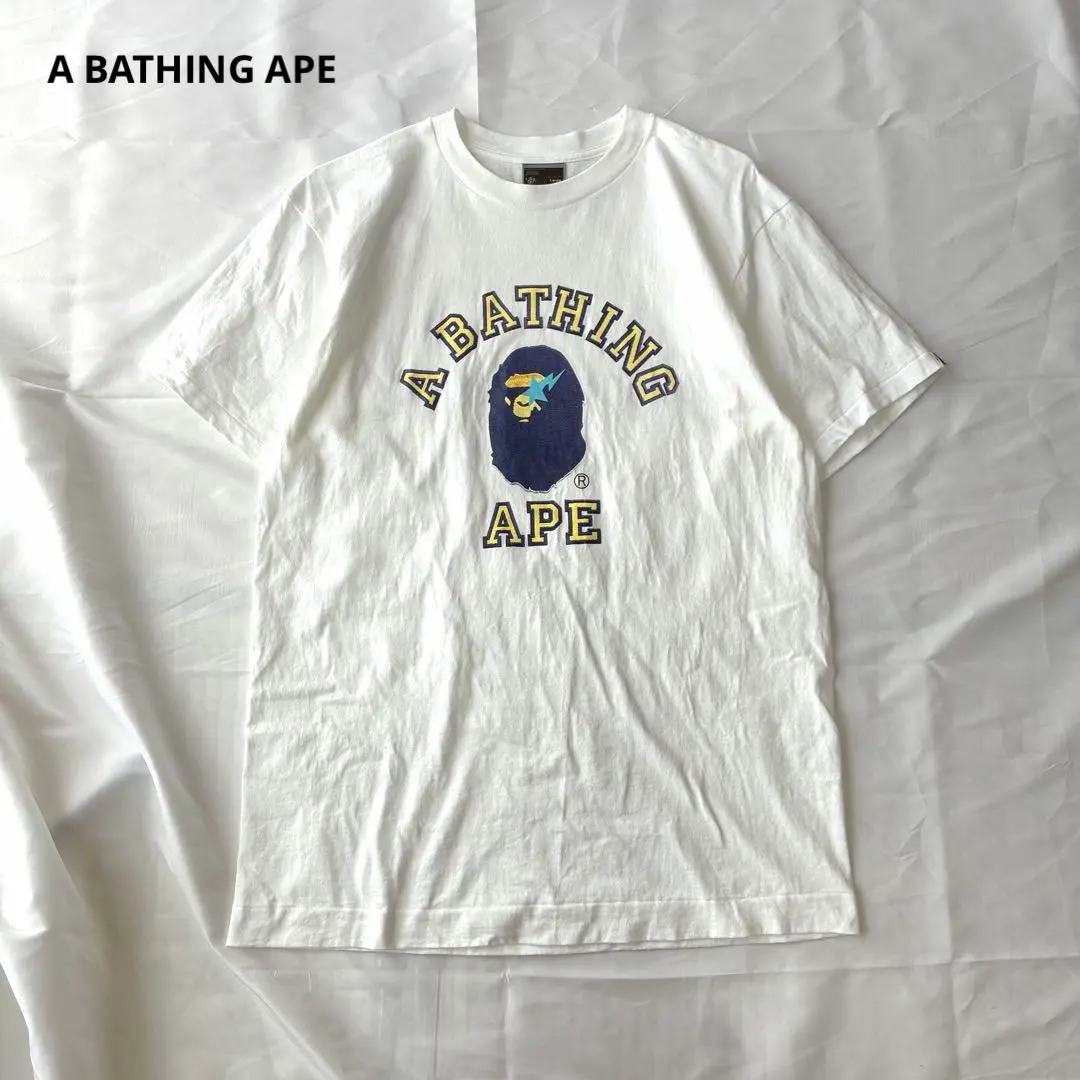 A BATHING APE 初期タグ Tシャツ ホワイト L BAPESTA