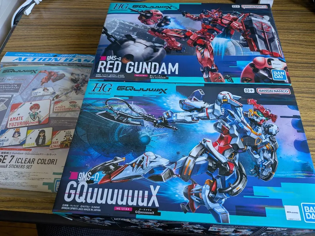HG GQuuuuuuX＆HG 赤いガンダム＆アクションベース7セット