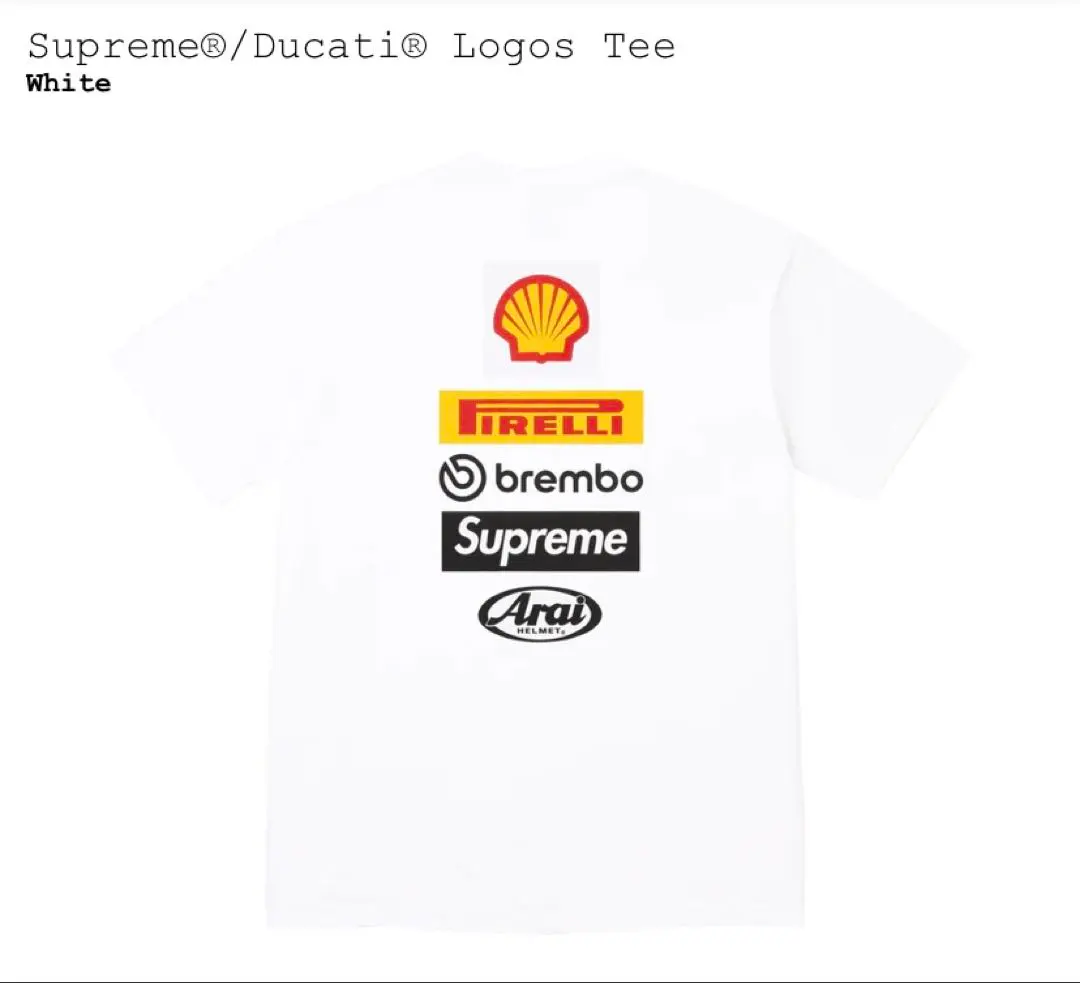 Supreme Ducati ロゴTシャツ ホワイト Mサイズ