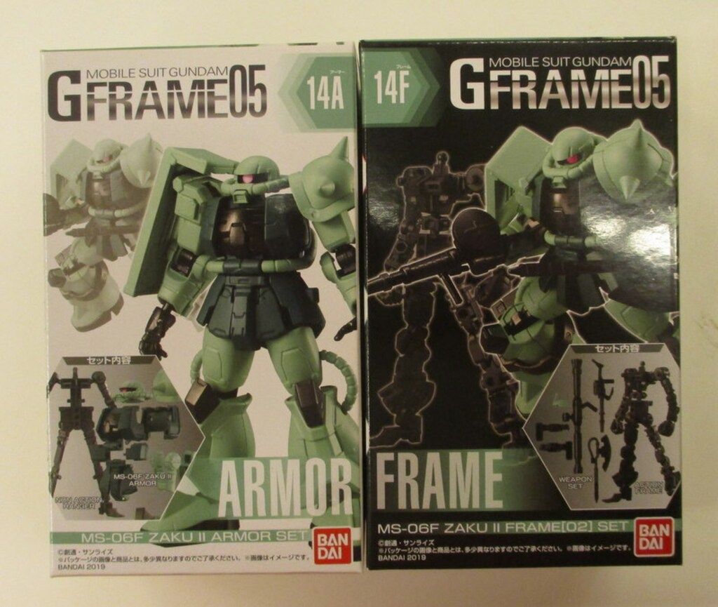 バンダイ Gフレーム05 機動戦士ガンダム ザクII/ザクII(指揮官機)(アーマー+フレームセット) 14A+14F
