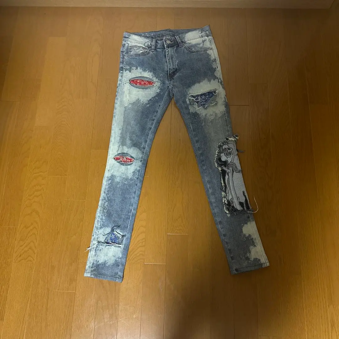 mnml ダメージ加工 スキニージーンズ