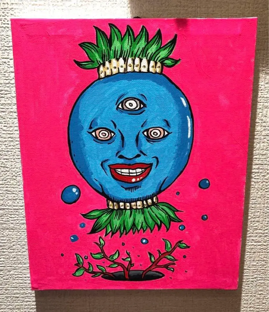 アクリルイラスト オリジナルキャラ キャンバス 絵の具 デザイン キモかわ