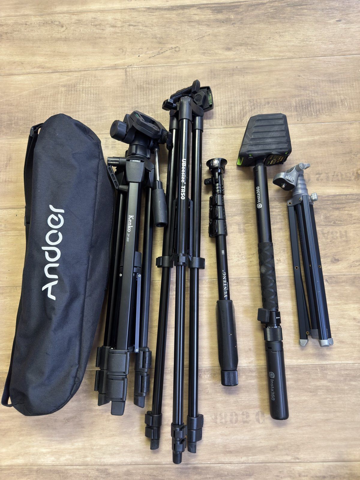 三脚・撮影機材 6点＋Huepar BOX-1G まとめ売り Andoer Kenko Insta360