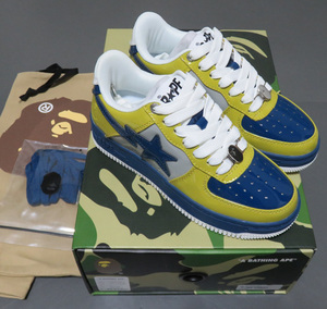 BAPE STA A Bathing Ape Bape Sta Nostalgic Yellow Green 22cm US4