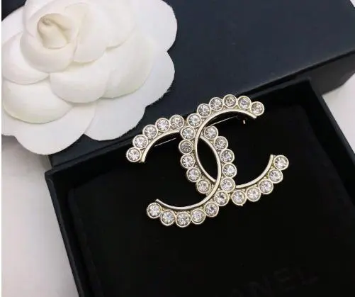 希少CHANELシャネル ココマーク ラインストーン ブローチ 20C ゴールド