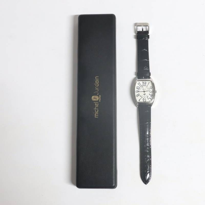Michel Jurdain ミッシェルジョルダン 腕時計 動作品 レディース メンズ ユニセックス トノー型 フランクミュラー風 本革ベルト 電池交換済 専用ケース付き ギフト プレゼント