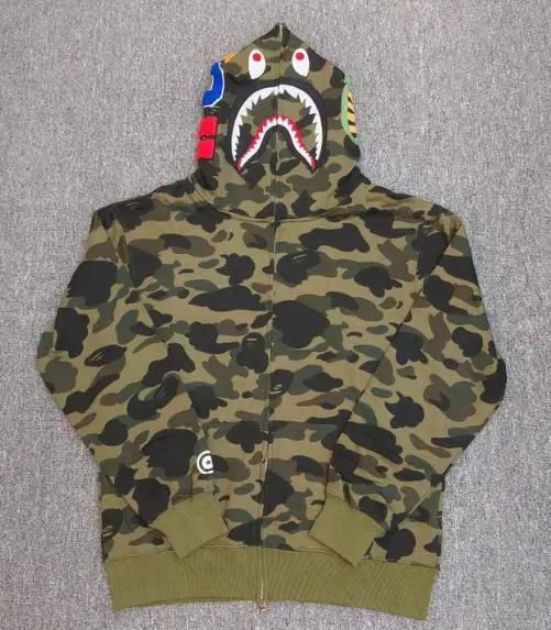 Ape 迷彩柄 シャークフード パーカー S