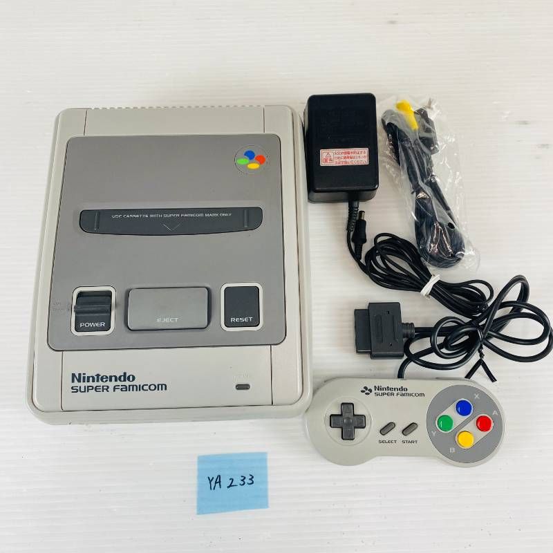 ◇YA233【すぐに遊べるセット】Nintendo SUPER Famicom 1CHIP01 本体 コントローラー 互換AVケーブル ACアダプター セット 任天堂 ニンテンドー スーパーファミコン スーファミ SFC 据置型ゲーム機 第4世代