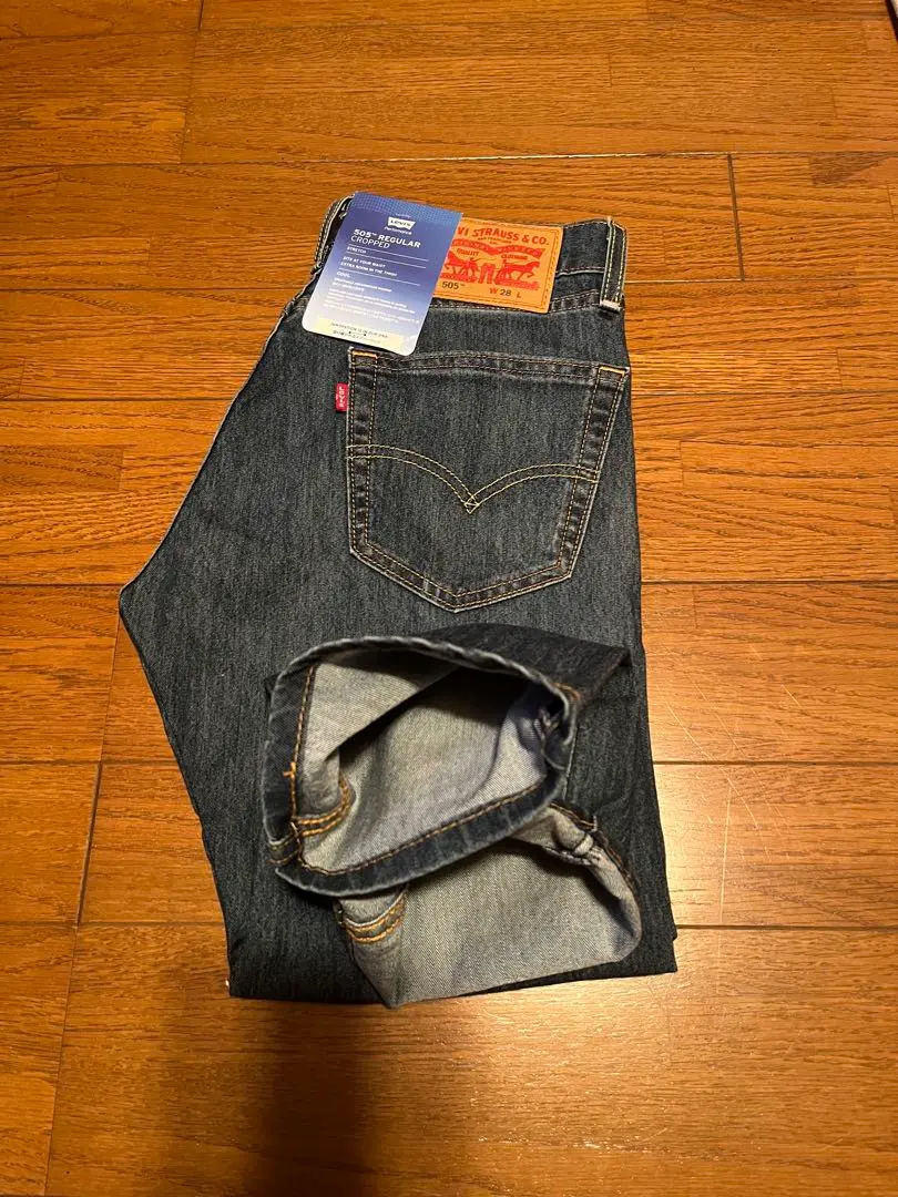 Levi's 505 cool クロップド　W28 ダークブルー