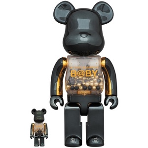 BE@RBRICK MY FIRST BERBRICK BBY INNERSECT BLACK GOLD Ver. 100 400
