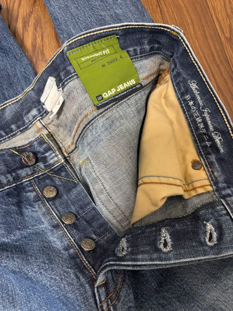 GAP 1969 セルビッジデニム、赤耳、ボタンフライ、Vステッチ、W33、希少