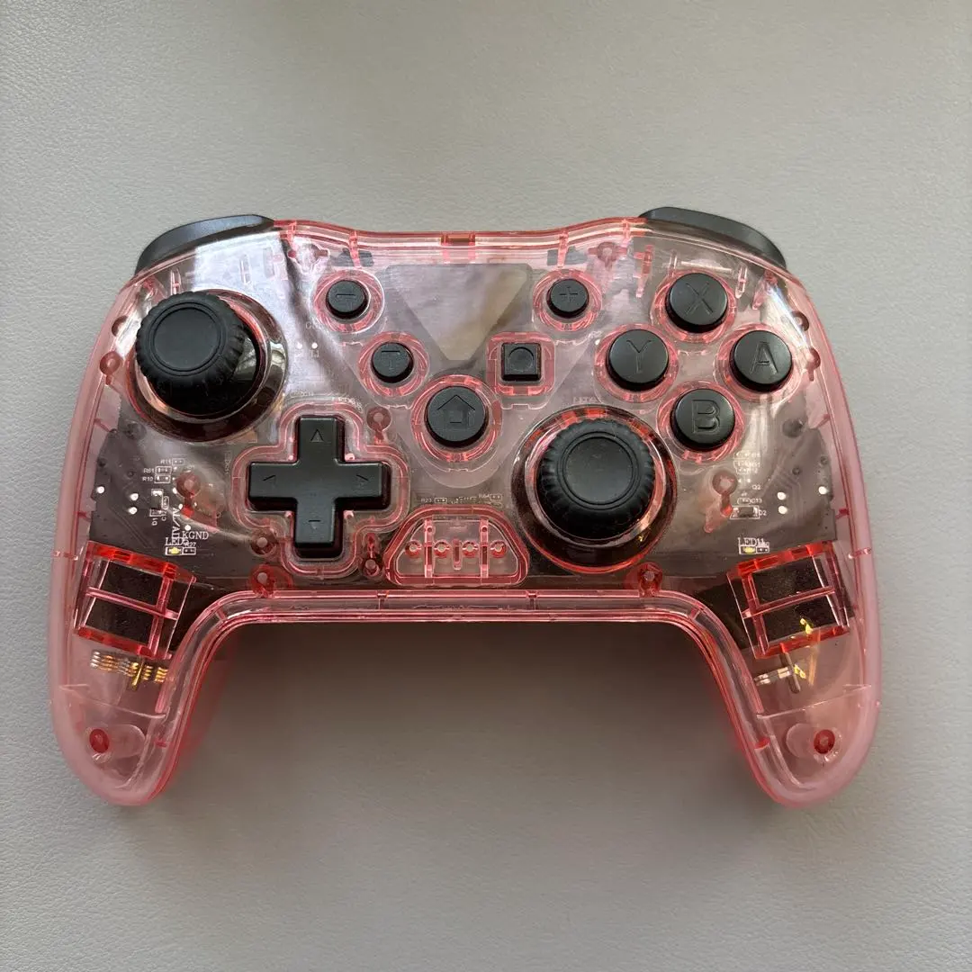 スリコ クリアピンク LEDコントローラー Nintendo Switch