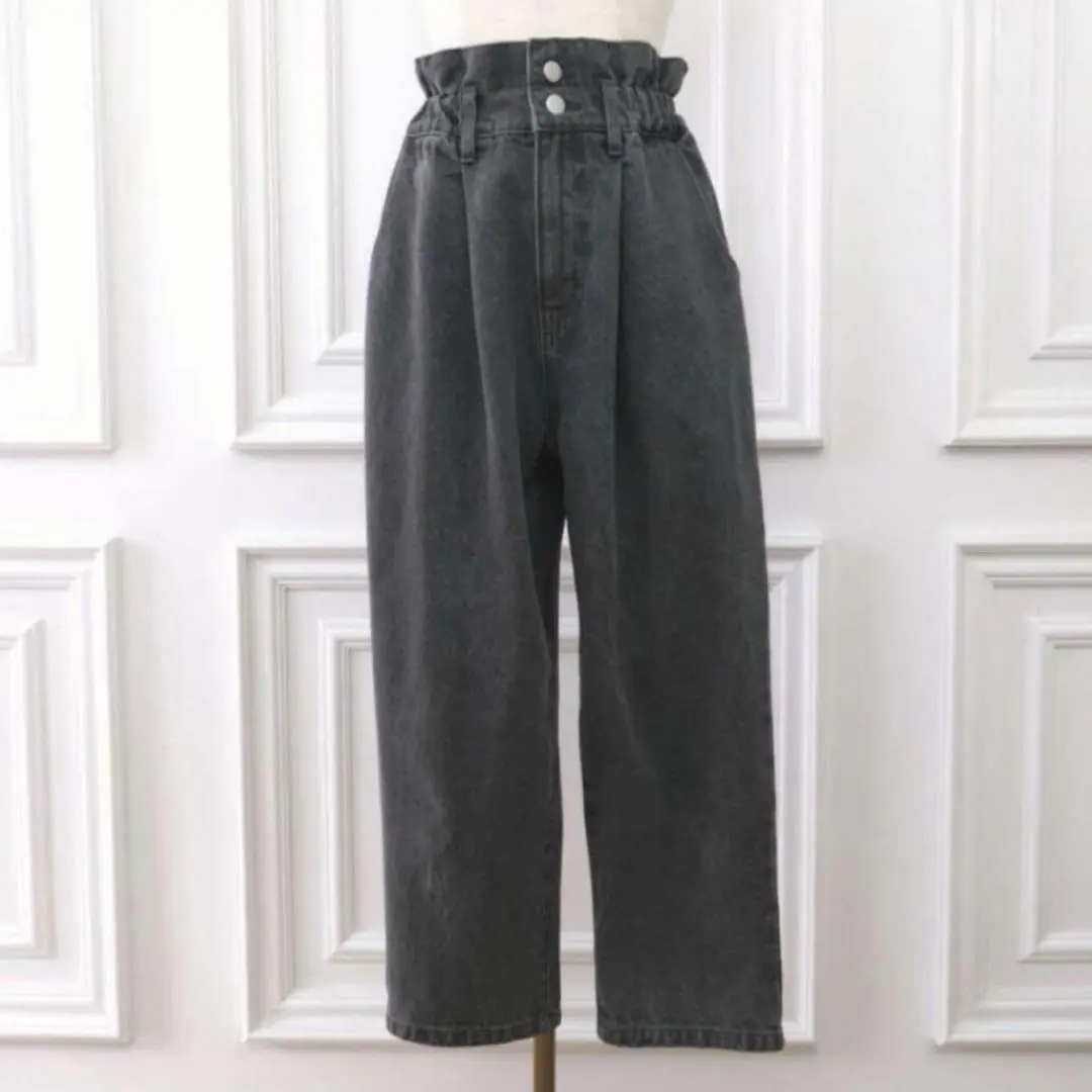 アンミヌ unminou★ ウエストフリルデニム(GRAY)グレー