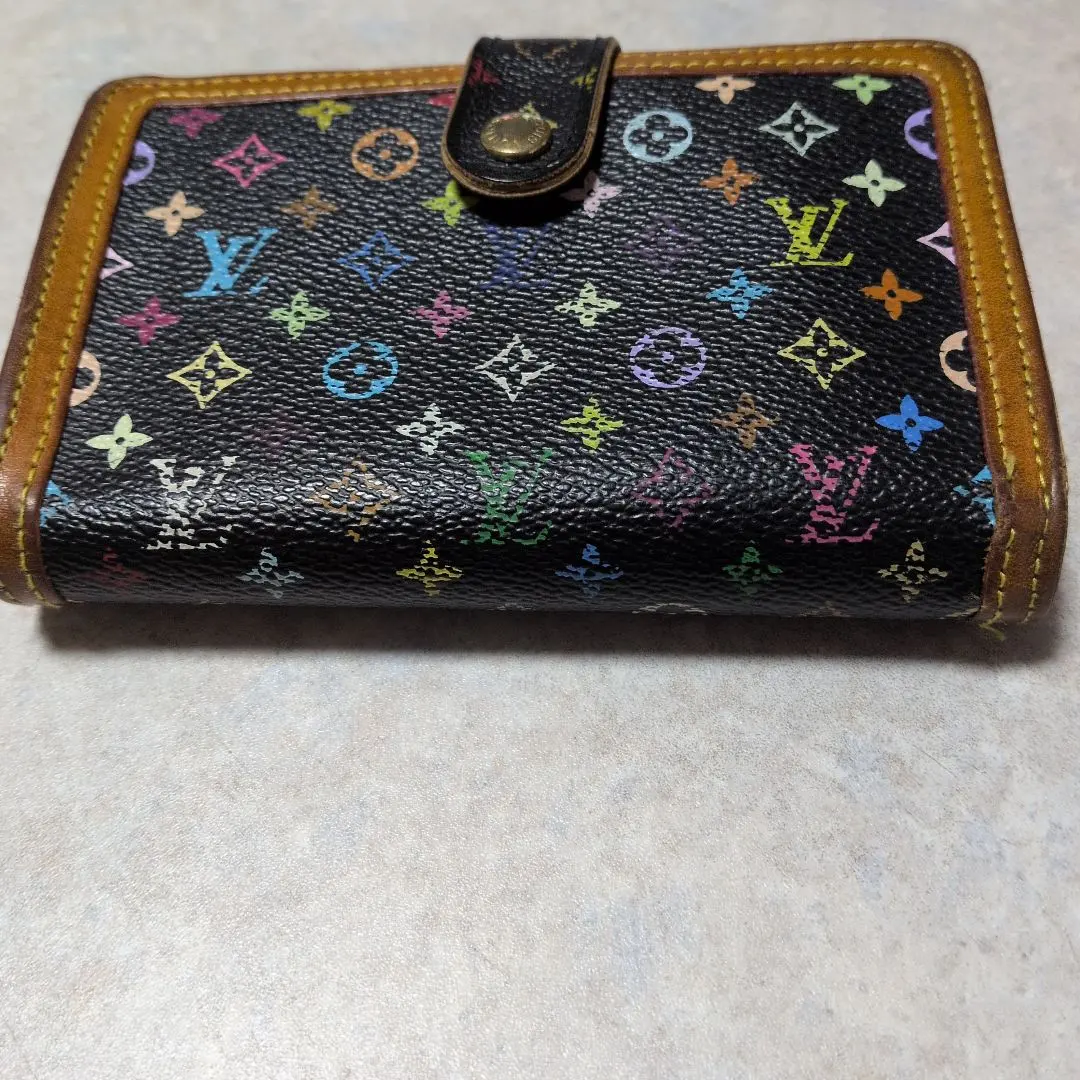 Louis Vuitton 二つ折り財布 ブラック マルチカラー ルイヴィトン