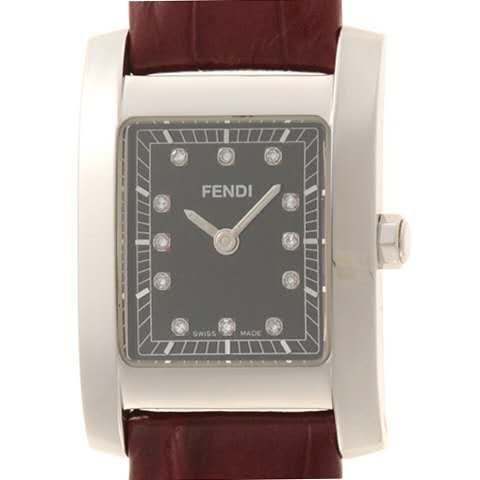 FENDI フェンディ クラシコ 7000L ステンレス/カワ ブラック レディース クオーツ【中古】432【2143600401926】