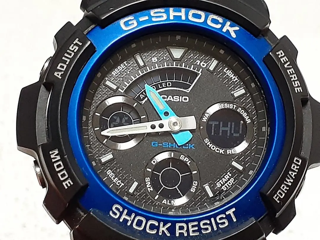【電池交換済・稼働品】カシオ G-SHOCK AW-591 ブルー アナデジt4