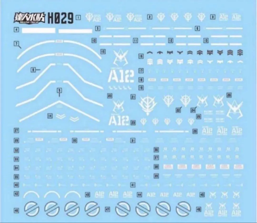 HG RG シャア専用ザクII用水転写式デカール