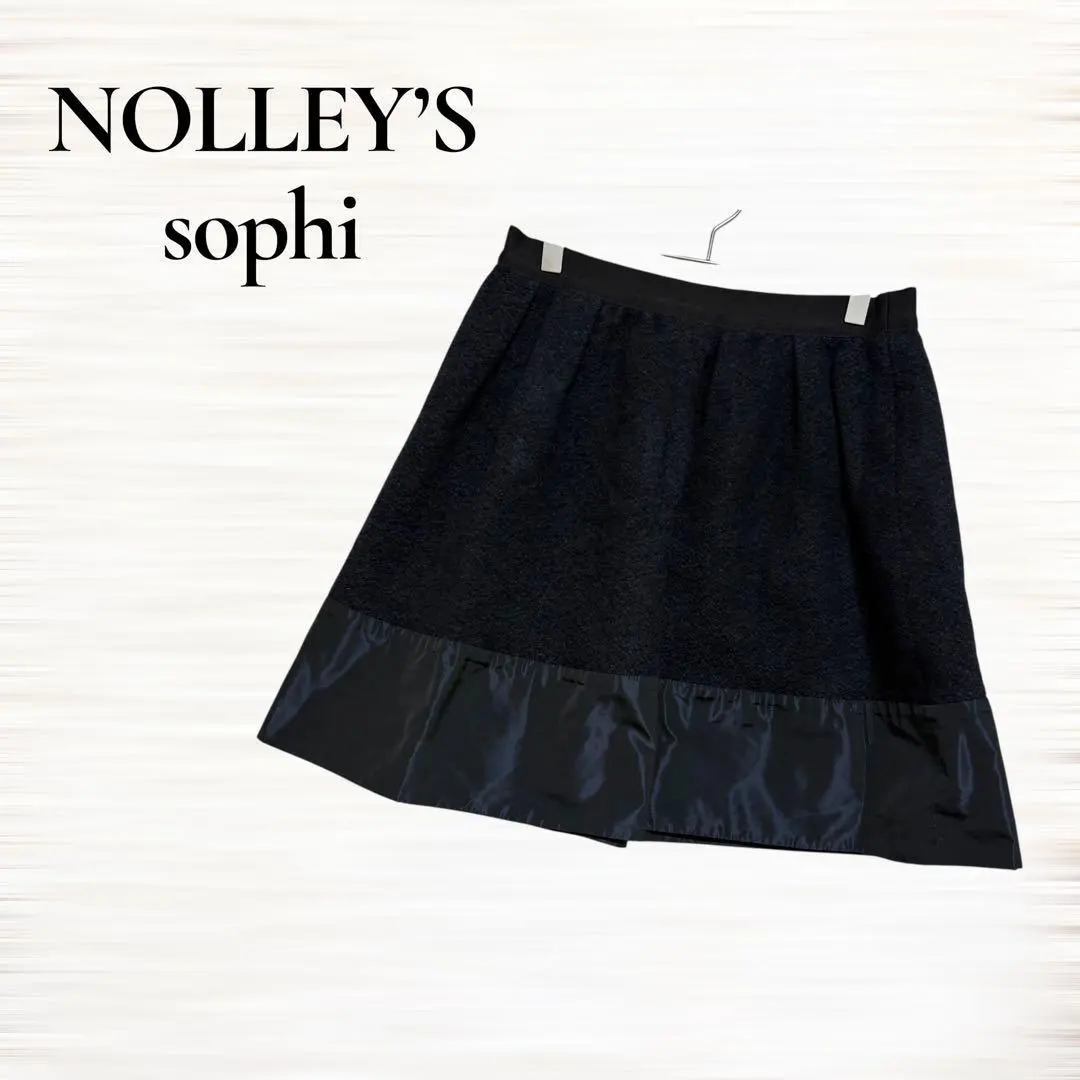 NOLLEY’S sophi/フレアスカート/アンゴラ混/切替デザイン　a413