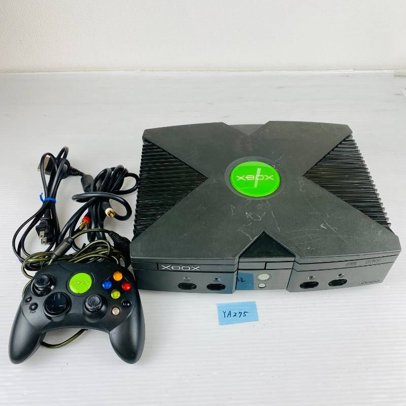 ◇YA275【すぐに遊べるセット】Xbox エックスボックス Microsoft マイクロソフト 本体 コントローラ 電源ケーブル AVケーブル セット 初期 初代Xbox 家庭用ゲーム機 据置型ゲーム機 第6世代 コンピュータゲーム
