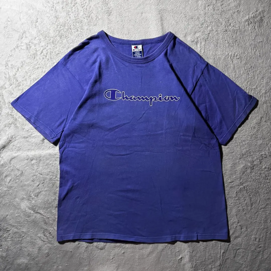 【Y8865】champion 90's 半袖Tシャツ　サイズL ブルー