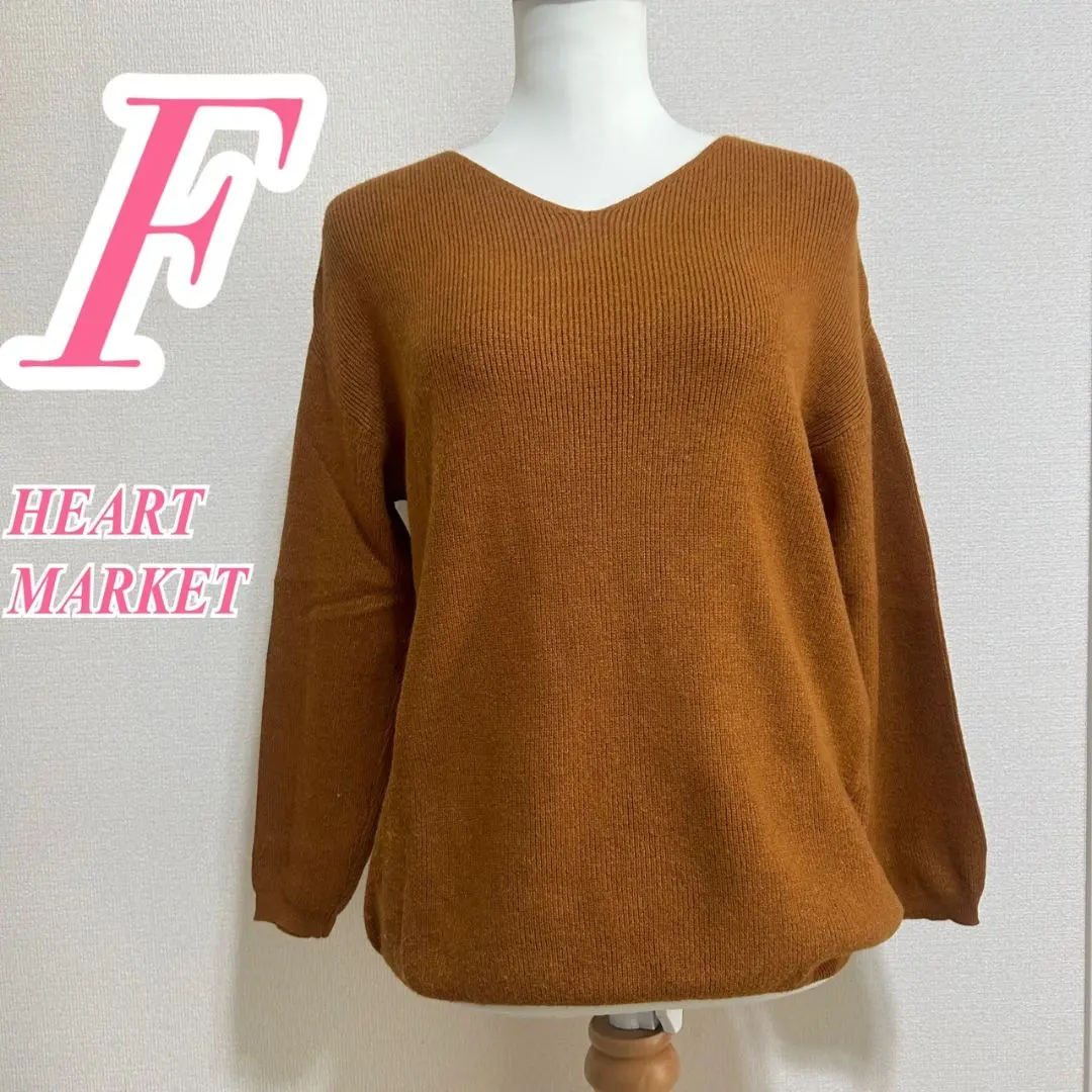 ハートマーケット Vネックニット F マスタード カジュアル