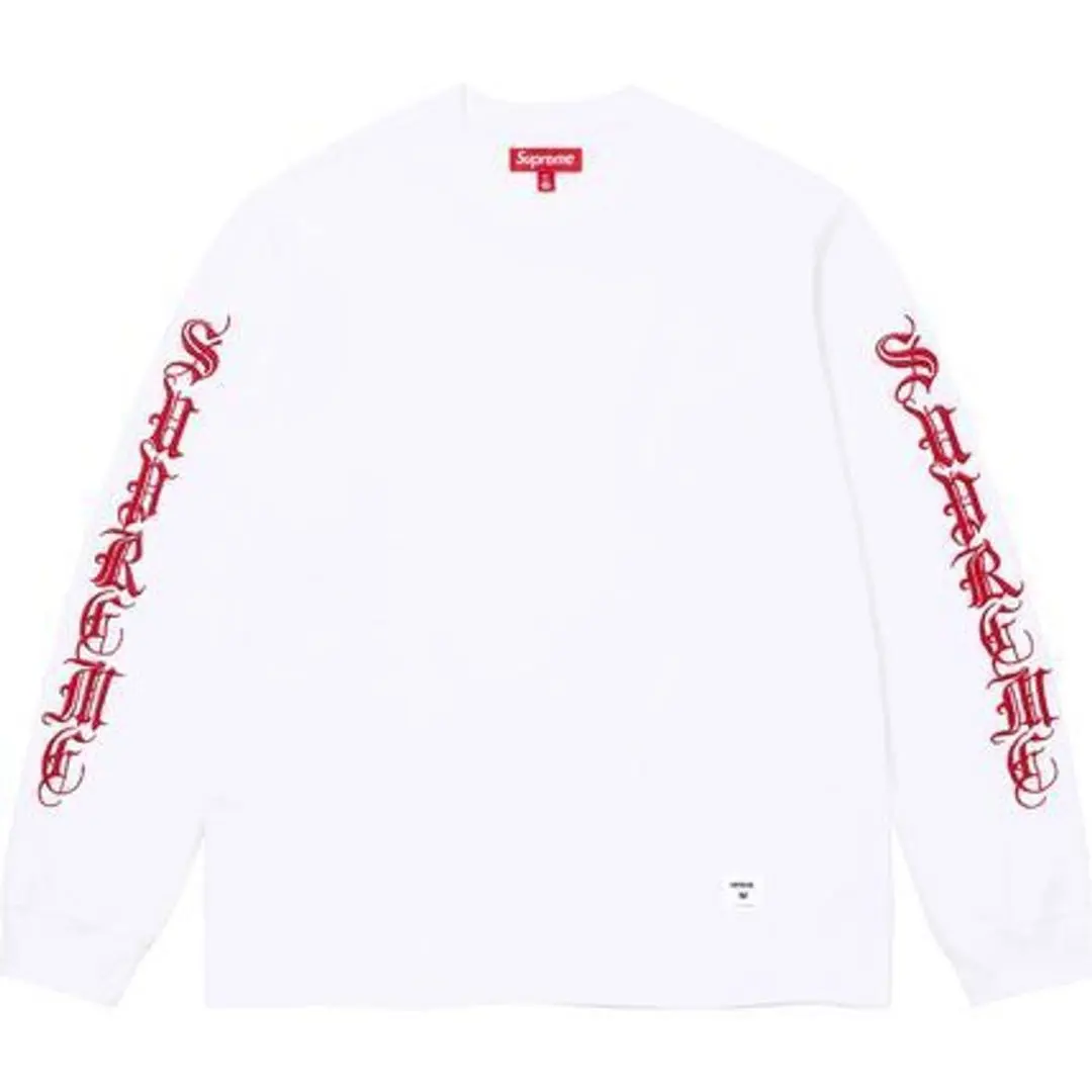 supreme 24AW Old English L/S TOP ホワイト