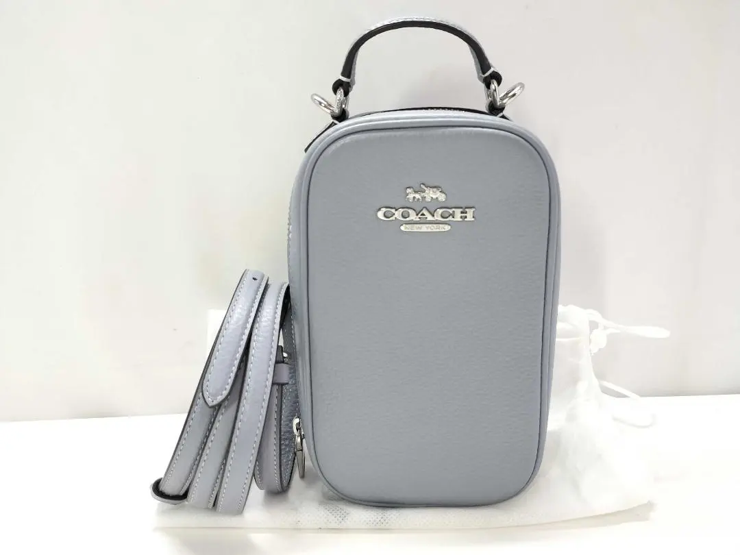 美品 COACH ショルダーバッグ ライトブルー ハンドバッグ 2Way