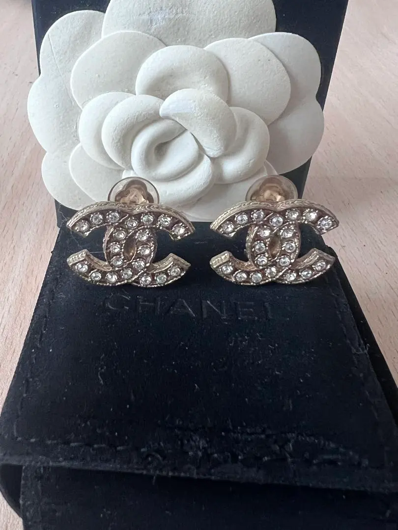 CHANEL ココマーク ラインストーン イヤリング