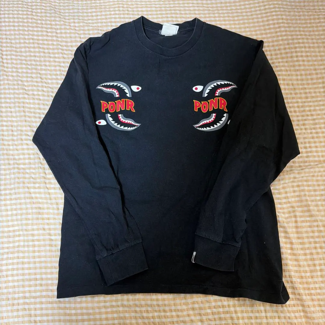 A BATHING APE PONR 長袖ロンTシャツ ブラック L