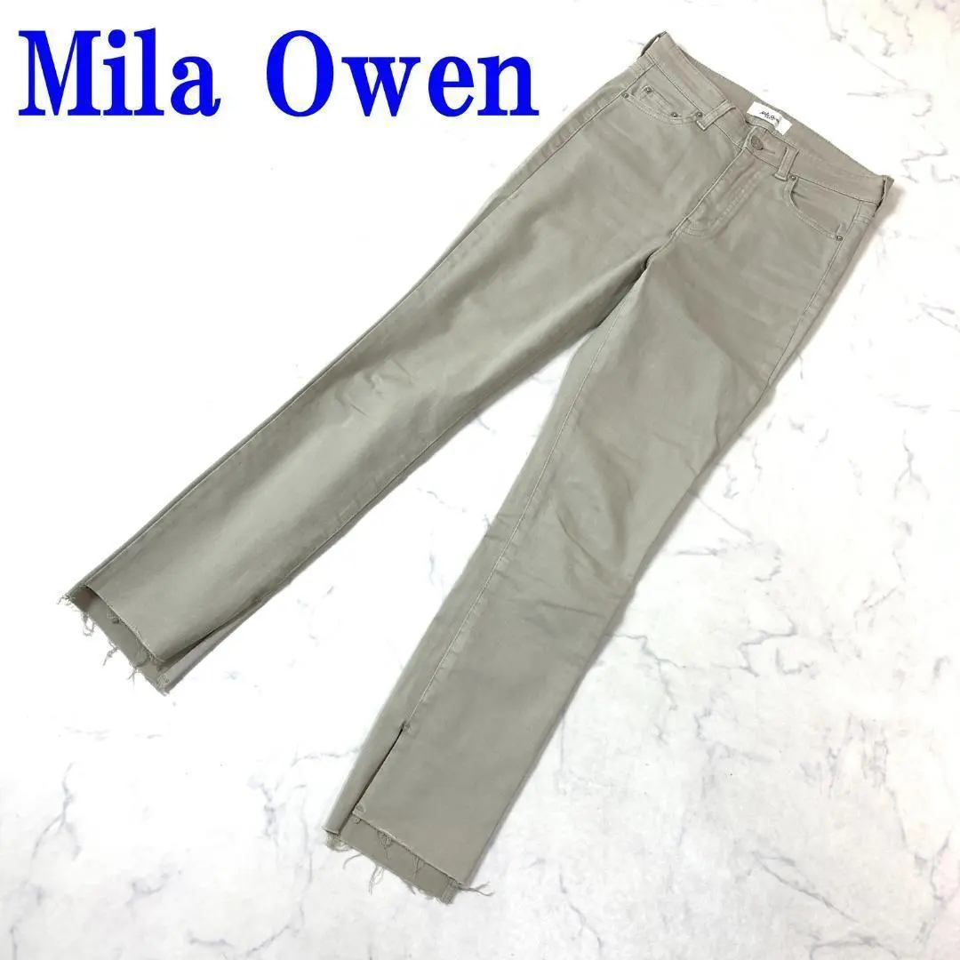 ミラオーウェン スキニーデニム ベージュ コットン ポリウレタン 0 C3429