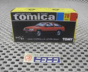 Tomica NO.78 3 161 tomica Made in JAPAN TOYOTA COROLLA LEVIN 3door