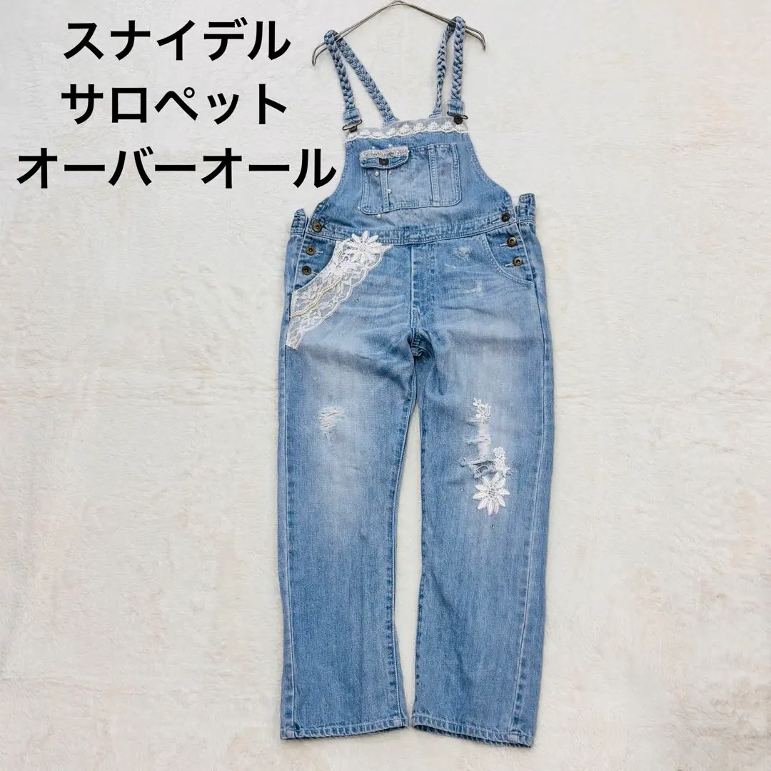 美品　スナイデル オーバーオール サロペット デニム　刺繍　ビジュー