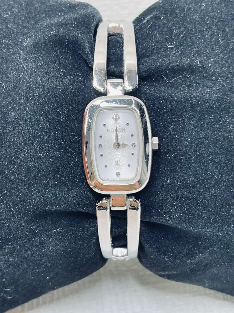 稼働品 シチズン xC クロスシー エコドライブ 1Pダイヤ レクタンギュラー