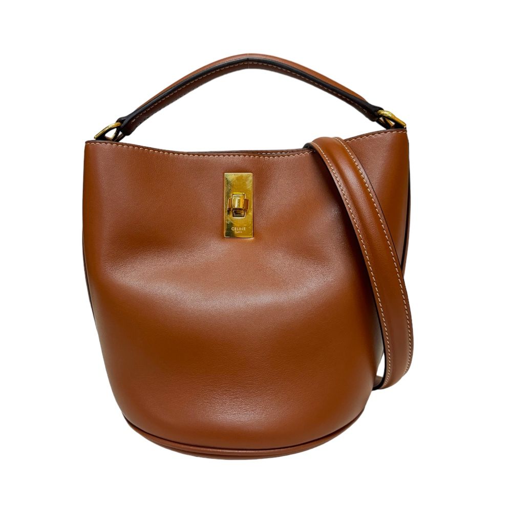 セリーヌ ティーンバケット16 ショルダーバッグ 19757-3CR4 ブラウン レディース  CELINE  中古 セリーヌ