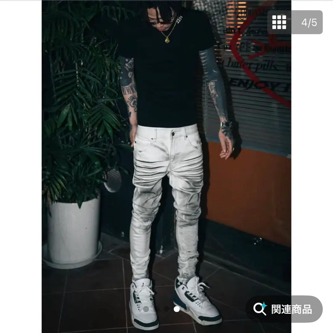 ホワイト スキニーパンツ デニム