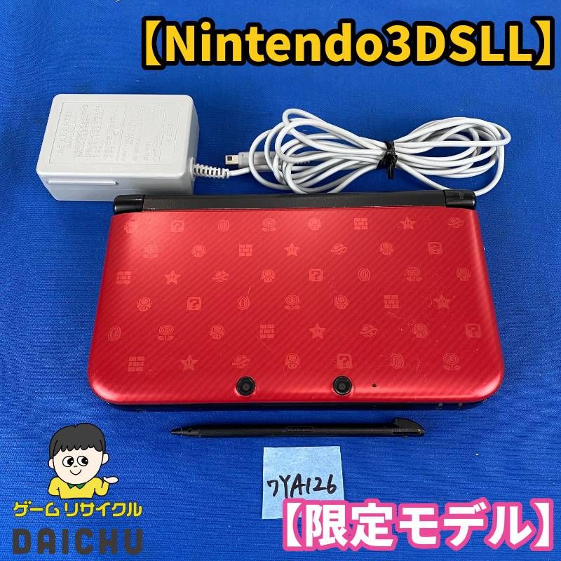 ◇ワYA126【限定モデル】Nintendo 3DSLL Newスーパーマリオブラザーズ2パック 仕様 本体 タッチペン 純正ACアダプター セット 任天堂 ニンテンドー 3DS マリオ コラボ商品 限定デザイン オリジナルモデル オリジナルデザイン