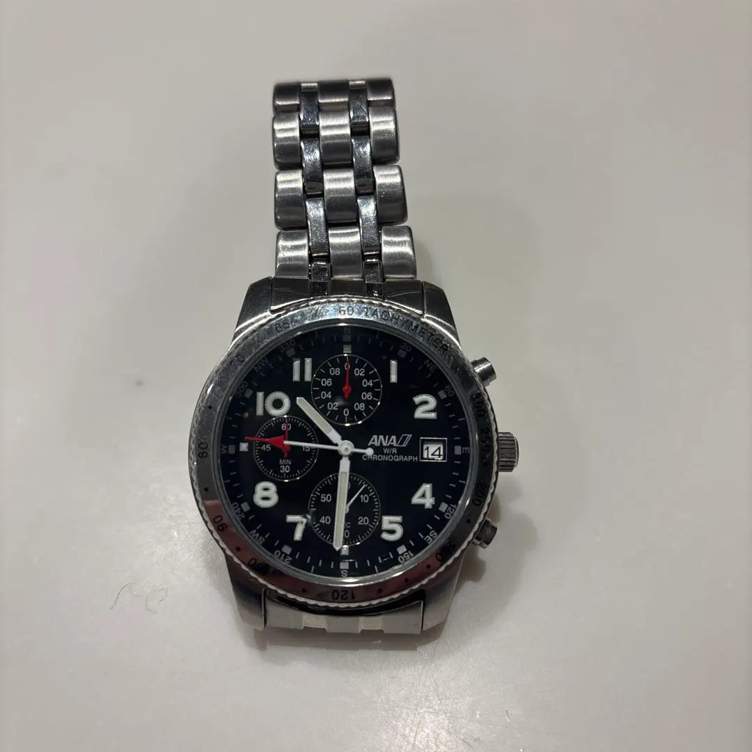 ANAJ クロノグラフ 時計 ブラック