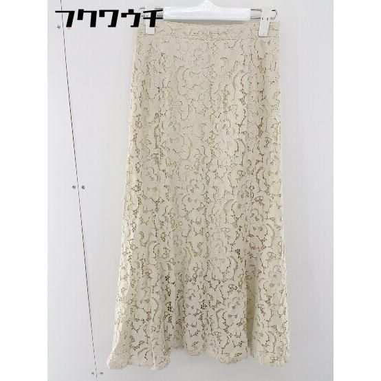 ◇ MOUSSY マウジー バックジップ　総柄　レース ロング フレア スカート サイズ1 ベージュ レディース  【中古】 【1106080006372】