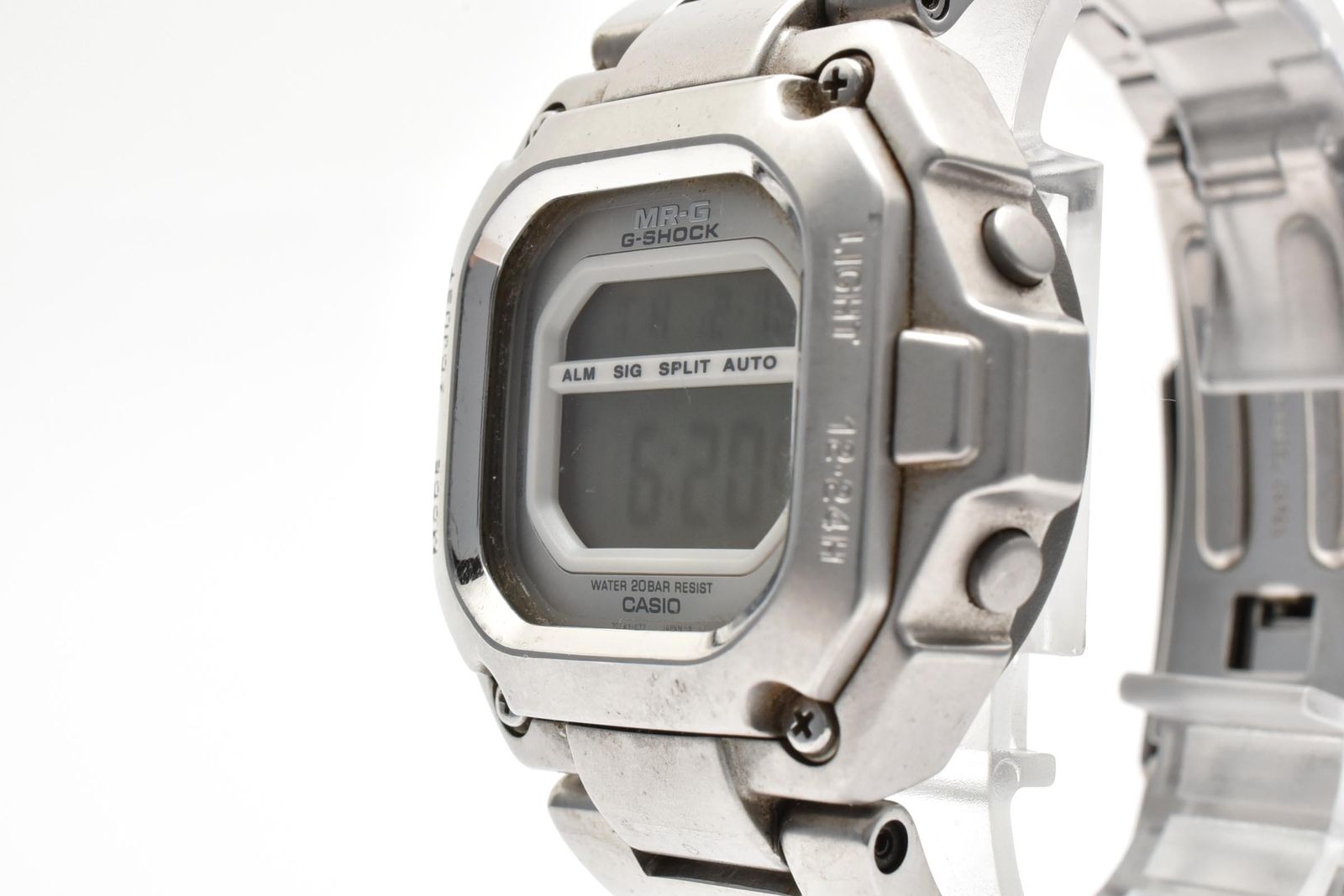 CASIO カシオ G-SHOCK MR-G MRG-110 メンズ クォーツ デジタル 腕時計 シルバー ステンレス メタルケース ブレスレット 43mm 1990年代 ヴィンテージ