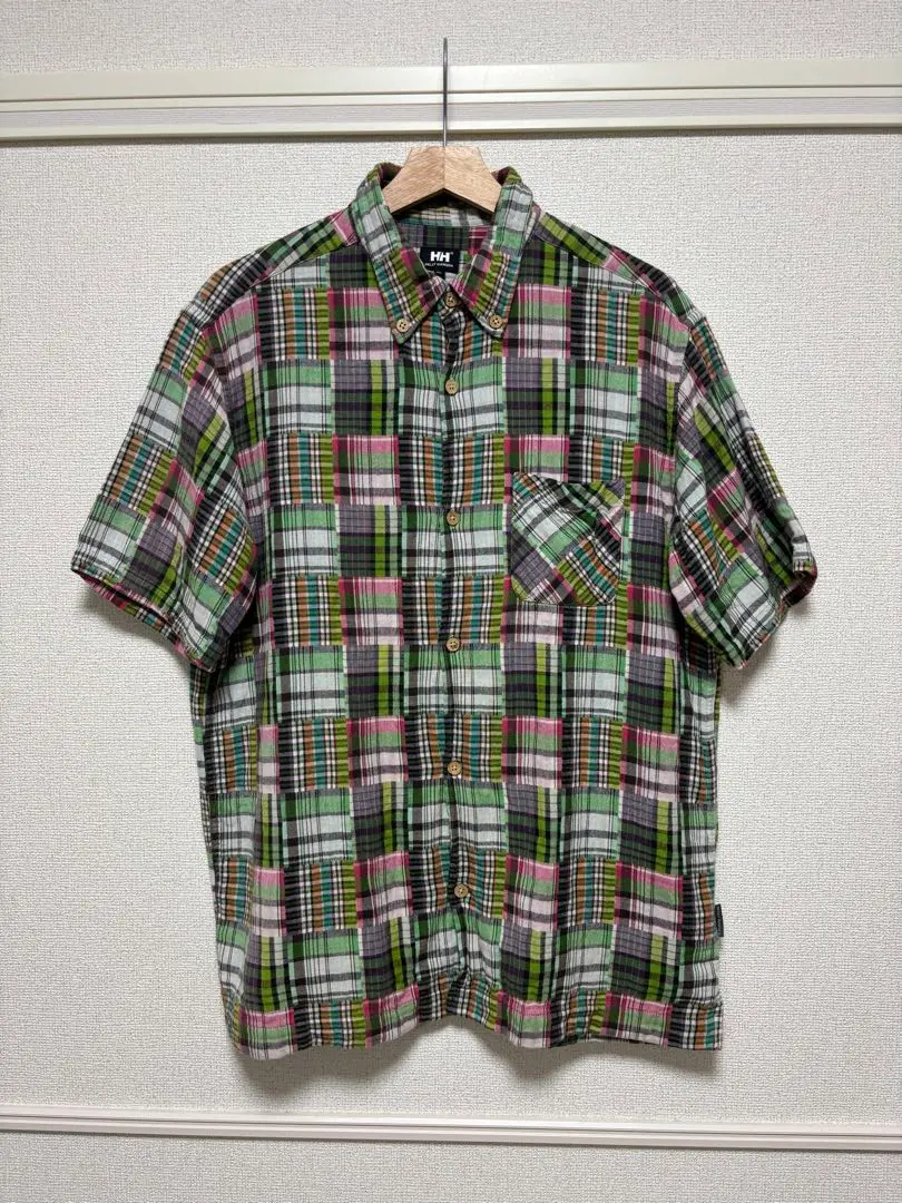 HELLY HANSEN ヘリーハンセン チェック柄 半袖シャツ XL
