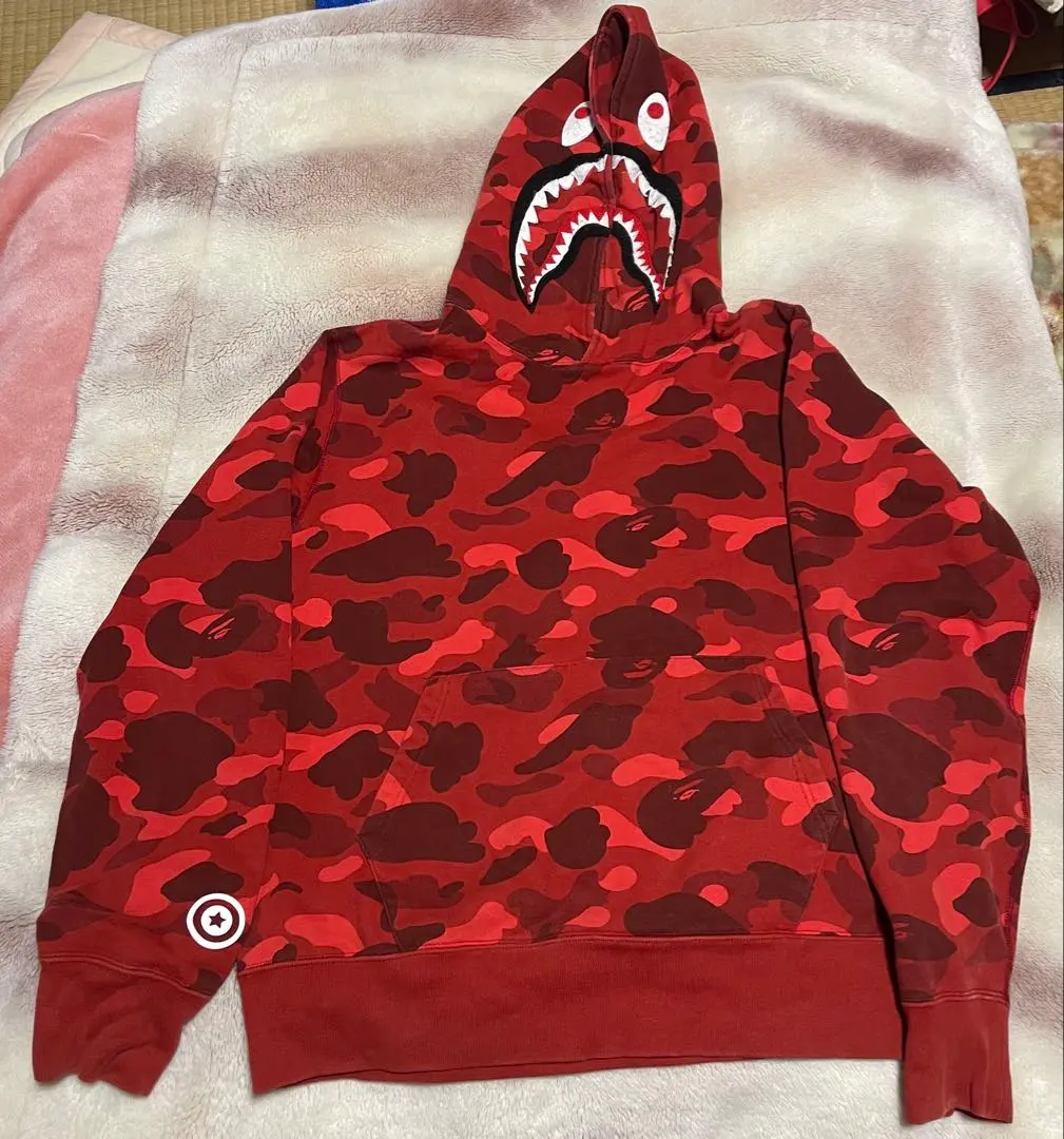 ⑤A BATHING APE 迷彩シャークパーカーL