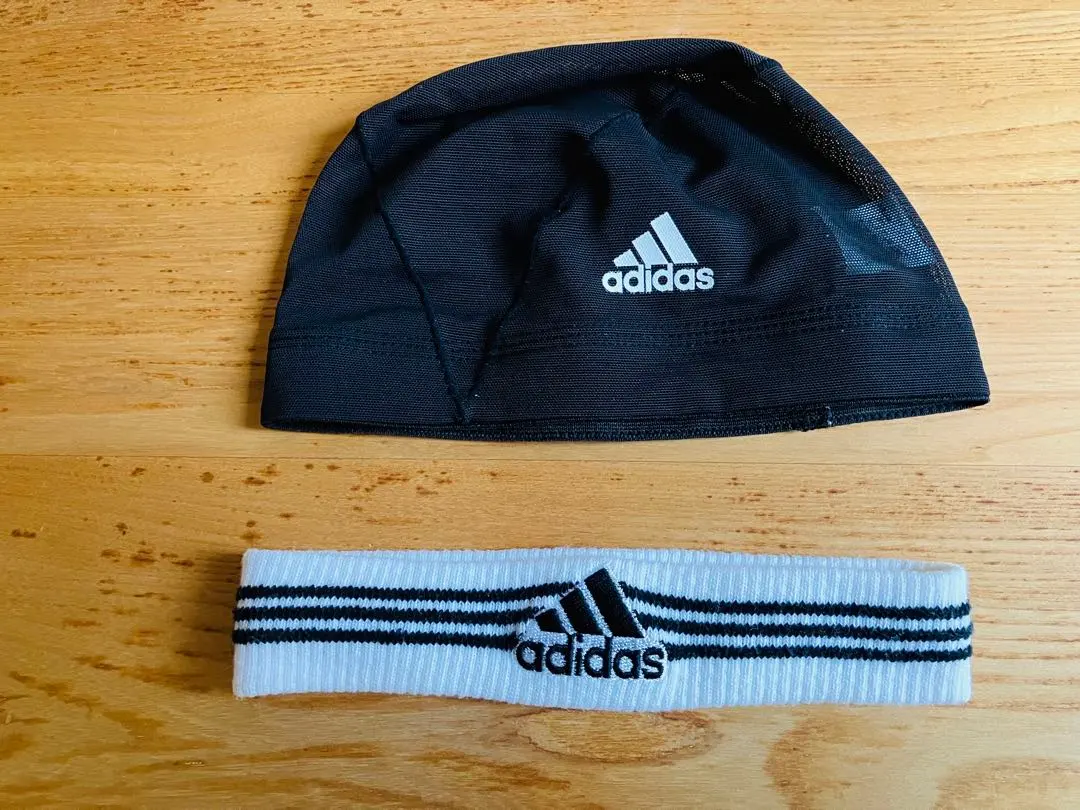 adidas 水泳キャップとヘッドバンドセット