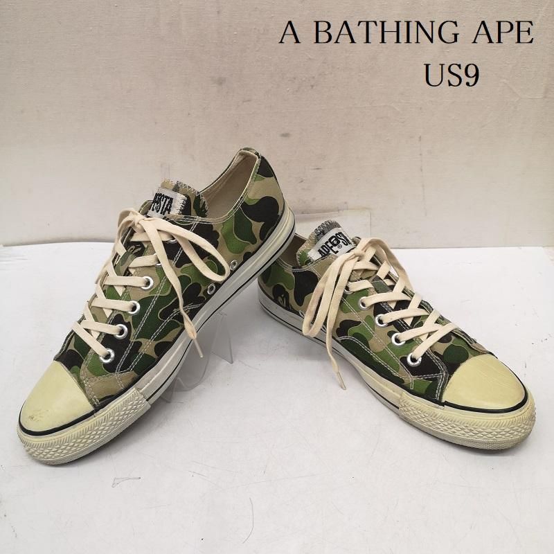 アベイシングエイプ BAPE STA GREEN CAMO ベイプスタ カモフラ スニーカー メンズ US：9 ISItems【USED】【古着】【中古】50161191