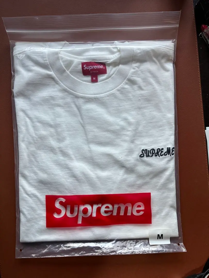 【新品未使用】SupremeSmall Script Tee白 Mサイズ刺繍ロゴ