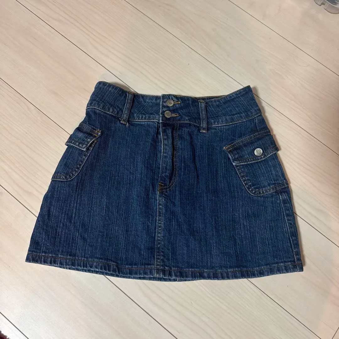 デニムミニスカート フロントポケット付き