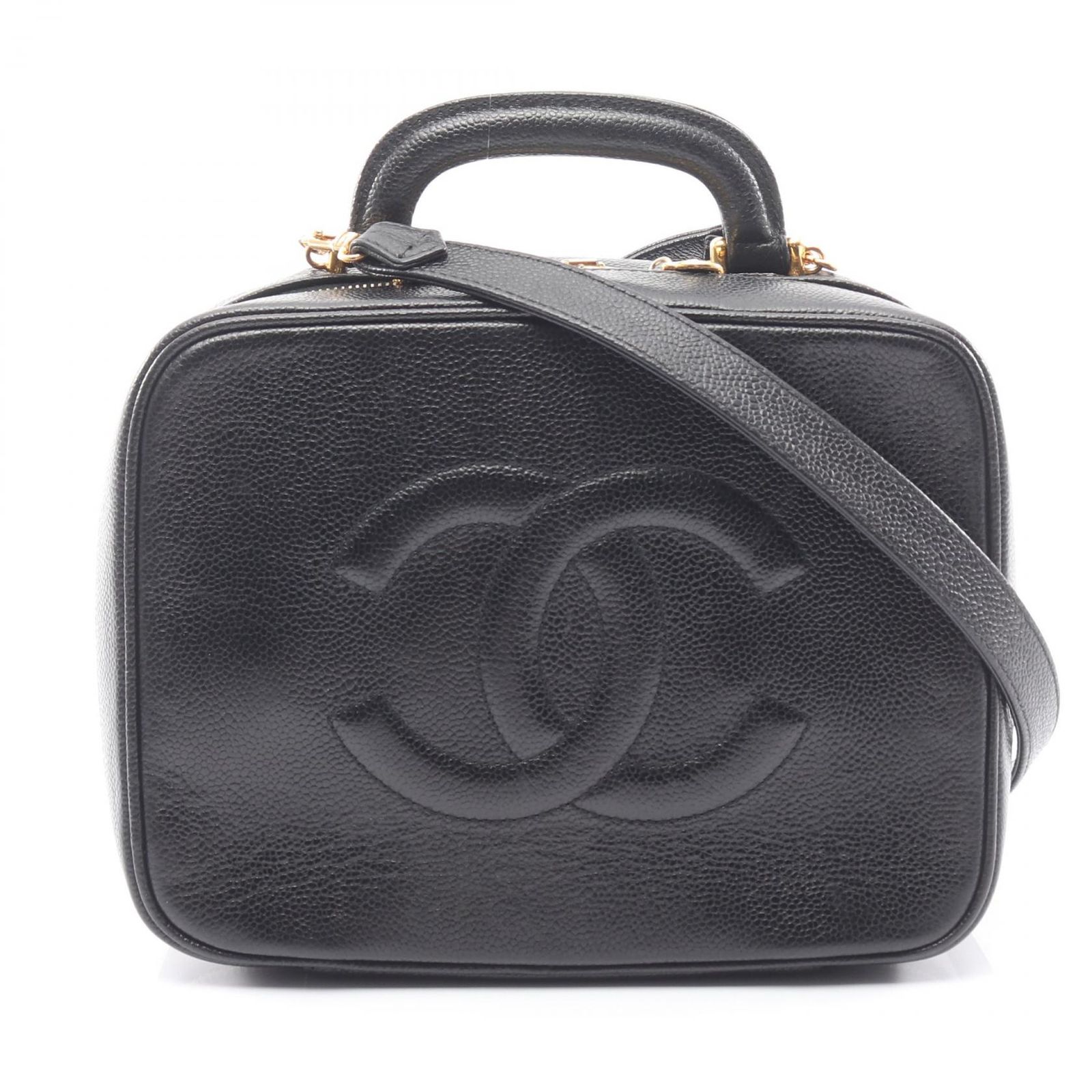 シャネル CHANEL ハンドバッグ ココマーク ブラック カーフ（牛革） ココマーク 2way バニティバッグ レディース Used A